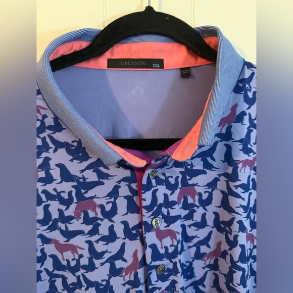 Greyson Seals and Wolf Purple Polo, Sz XXL - Picture 2 of 6
